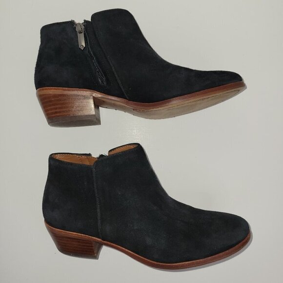 Sam Edelman Petty Black Suede Ankle Booties Side Zip Women's Size 6.5M - Picture 7 of 12